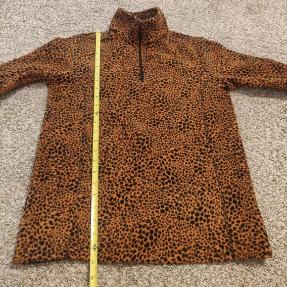 Lands End Women's Sweater Pullover Quarter Zip Animal Print Size XS Cozy. - Picture 6 of 6